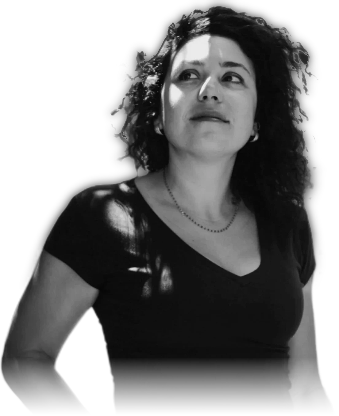 Portrait of Ganaelle Elbaz in black and white